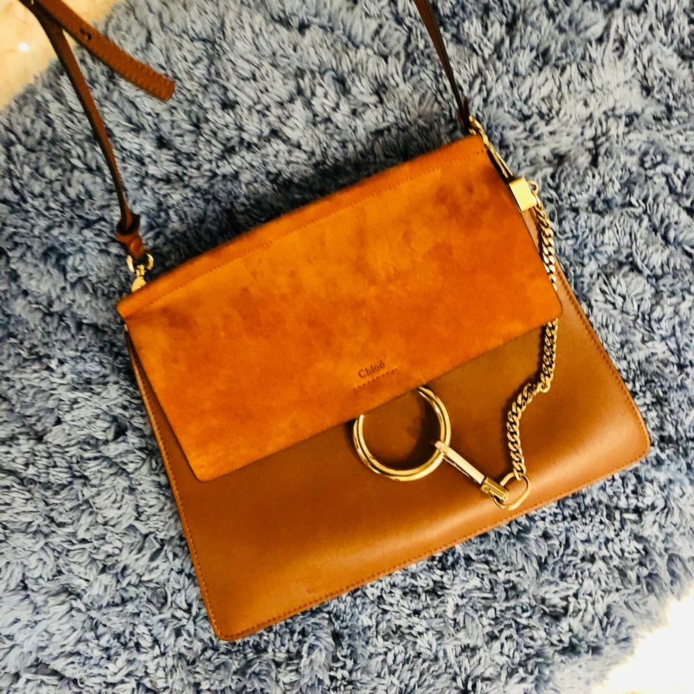 99%new Chloe Faye bag in Brown/Tabacco